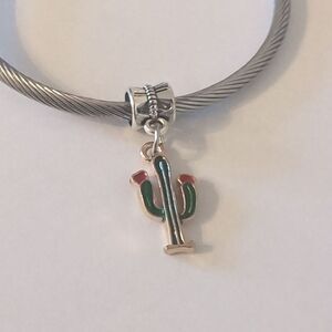 Green and Red Cactus Dangle Charm‎ for Pandora Style Bracelet